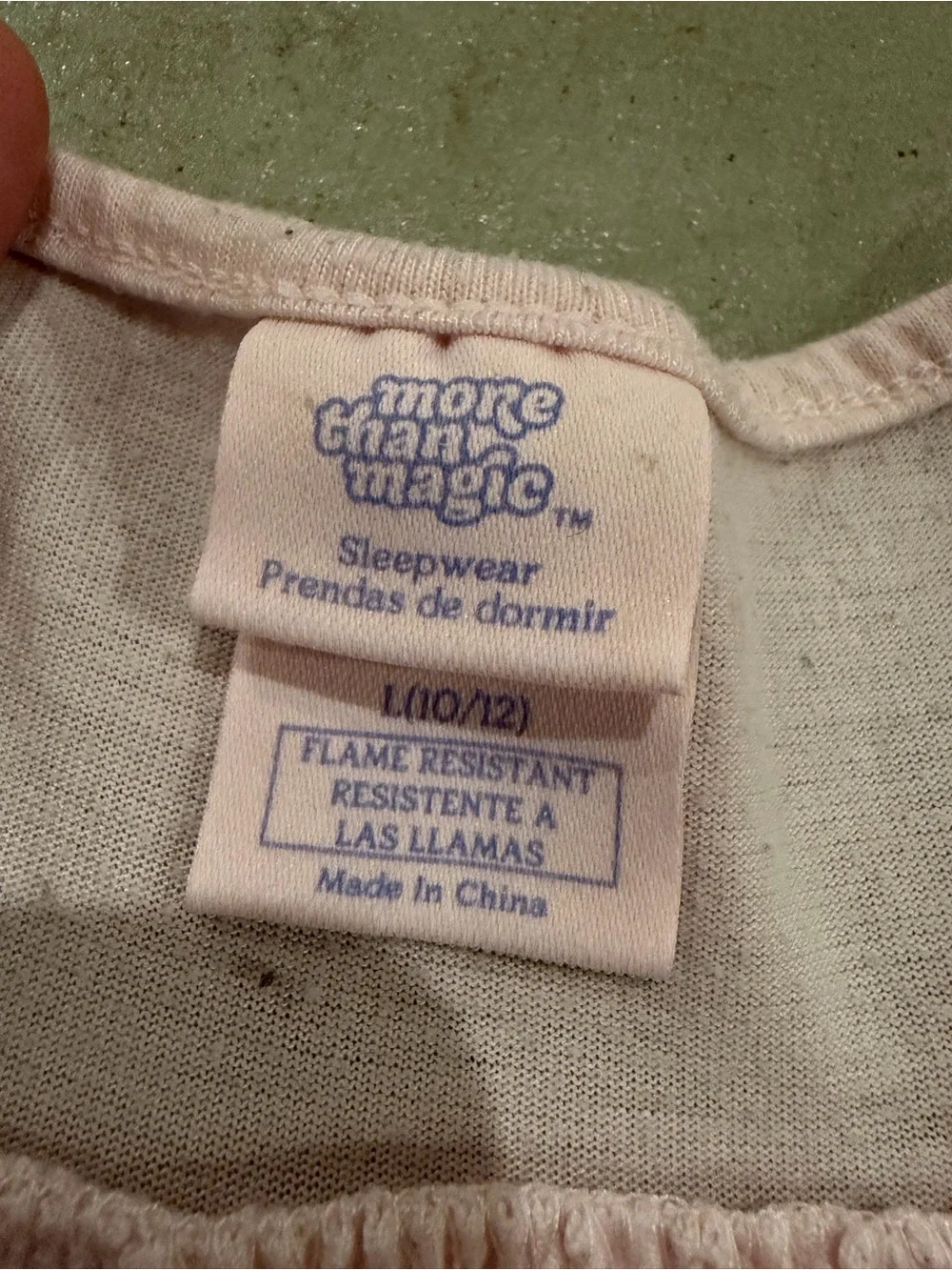 More Than Magic Light Pink Sleepwear Top with Blue Tag Print